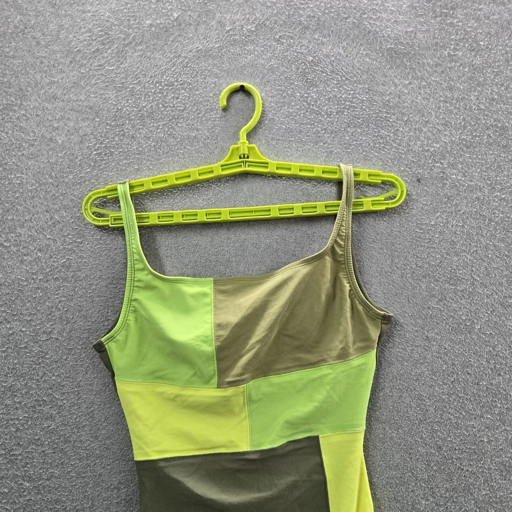 Speedo‎ Women Swimwear 8 Green Nylon Spandex One-Piece Swimsuit Colorblock
